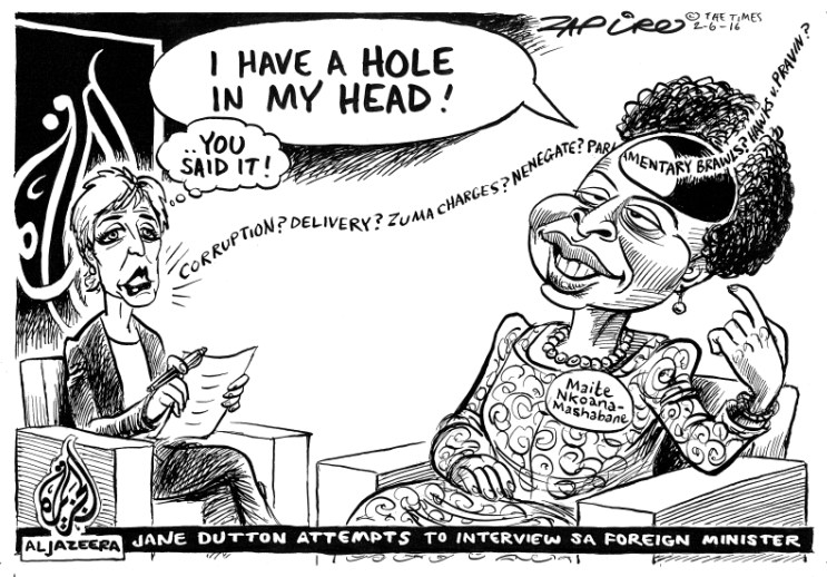 Zapiro: What exactly was going through Maite Nkoana-Mashabane’s head?