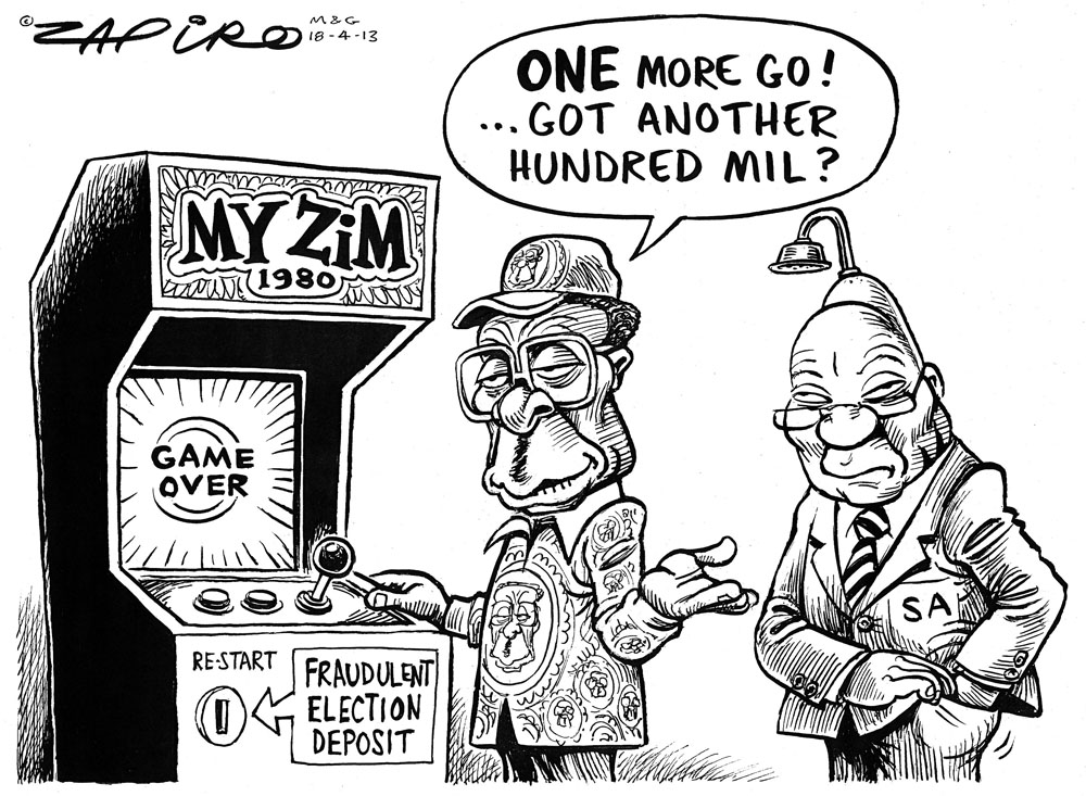 Zapiro: Mugabe: Got another R100m Zuma?