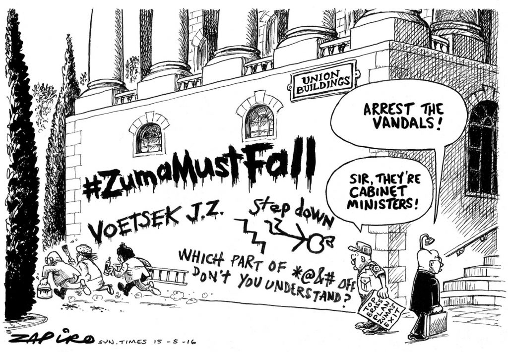 Zapiro: The writing’s on the wall JZ, go away!