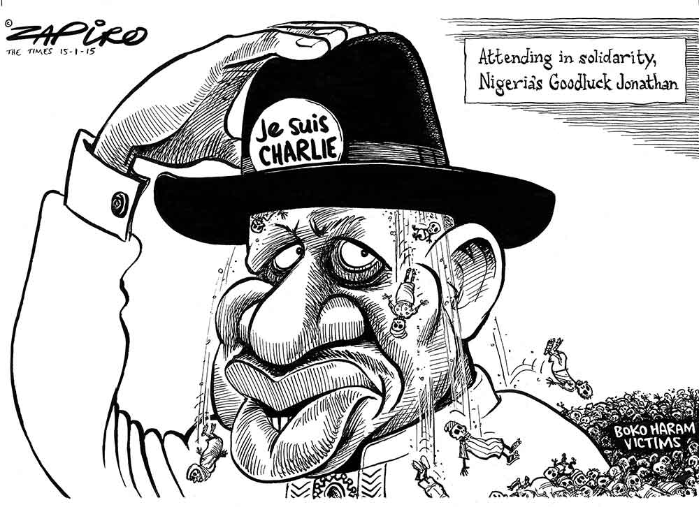 Zapiro: Nigeria behind Goodluck Jonathan’s Paris protest