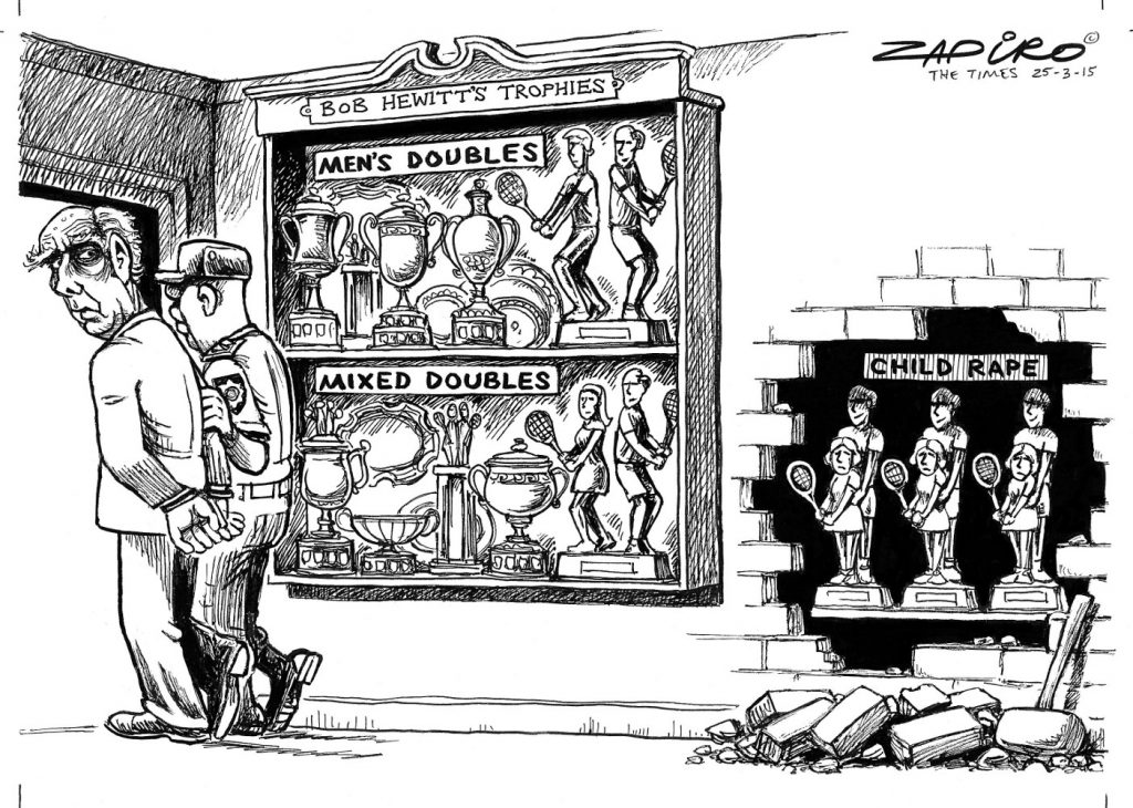 Zapiro: Bob Hewitt’s ‘Wall of Shame’