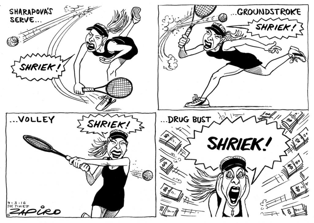 Zapiro: Sharapova’s latest shriek is the loudest