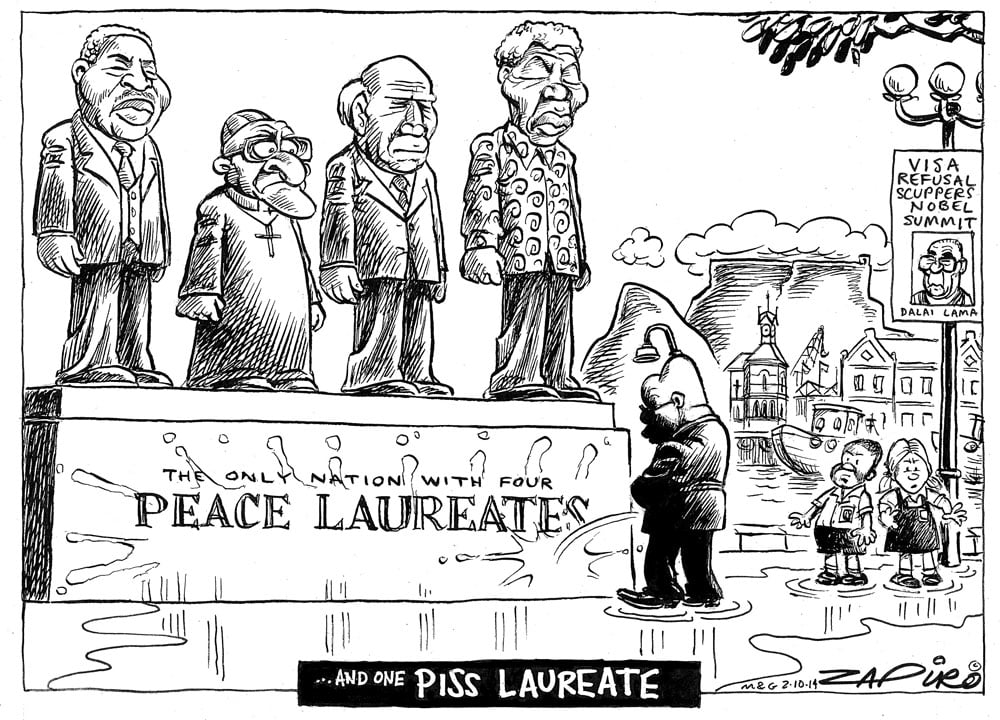 Zapiro: SA's four peace laureates