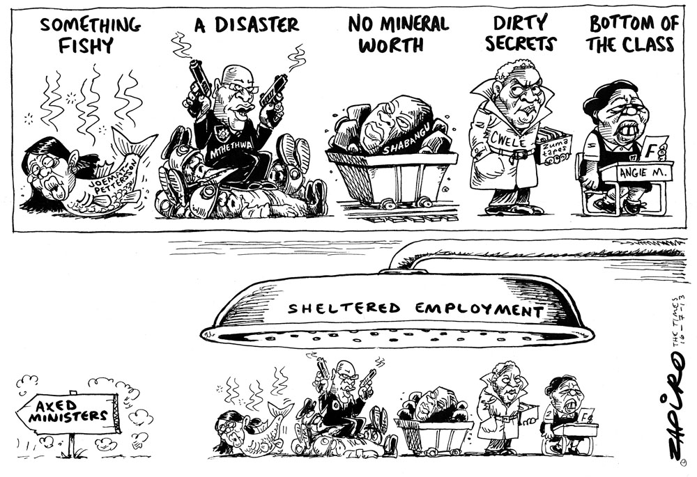 Zapiro: Zuma’s unshuffled ministers