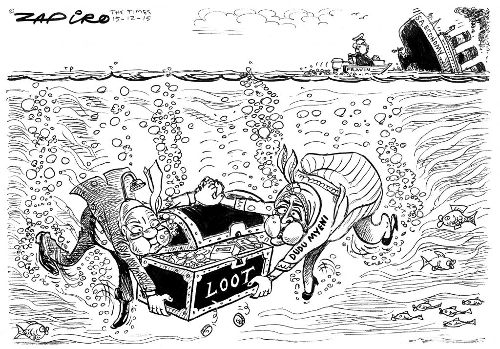 Zapiro: JZ and Myeni loot while the economy sinks