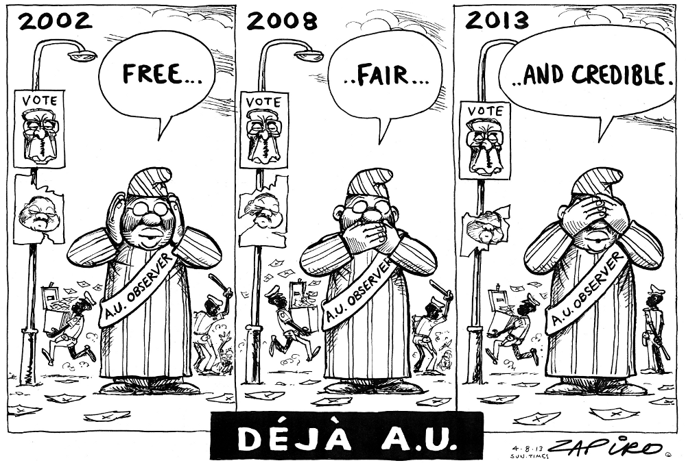 Zapiro: Zimbabwe’s 2013 elections and the AU