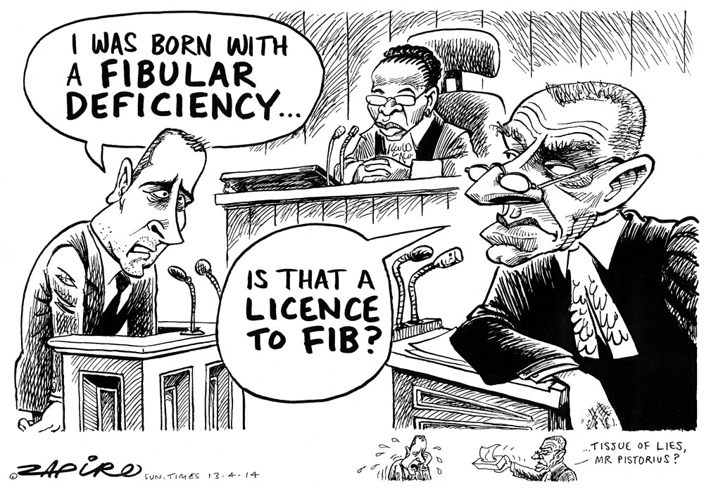 Zapiro: Oscar Pistorius and Gerrie Nel