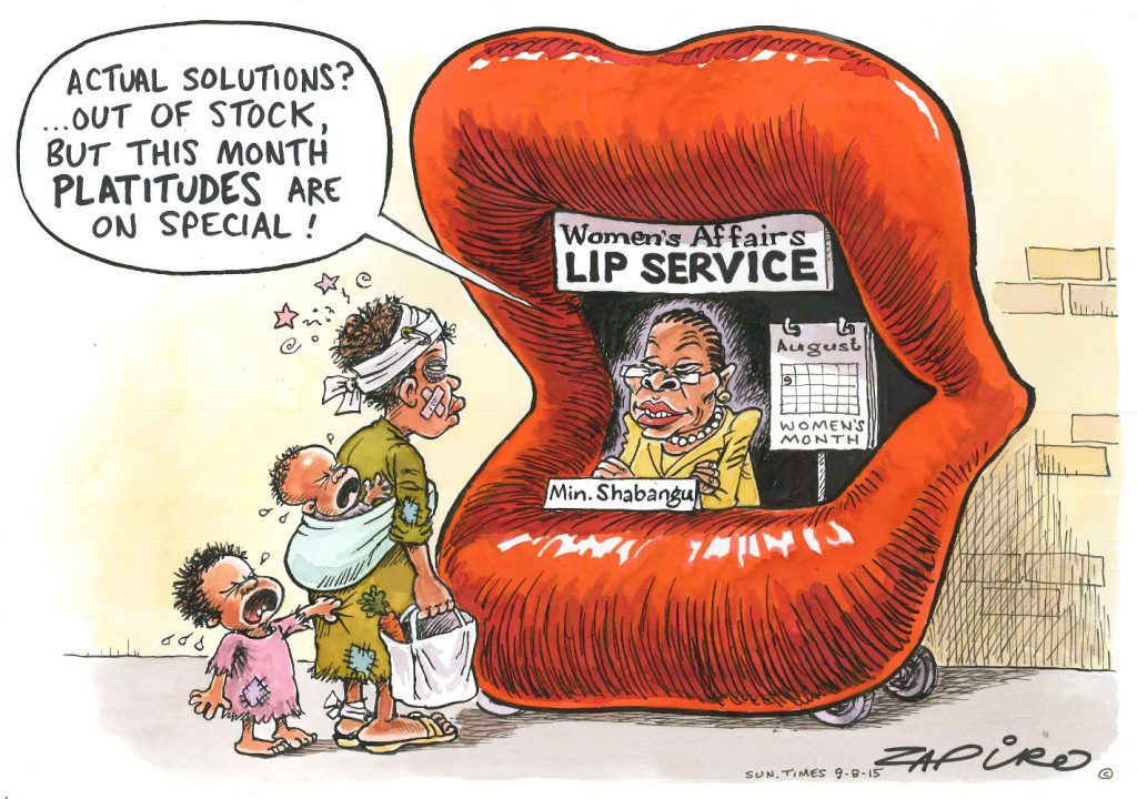 Zapiro: A month of lip service and platitudes