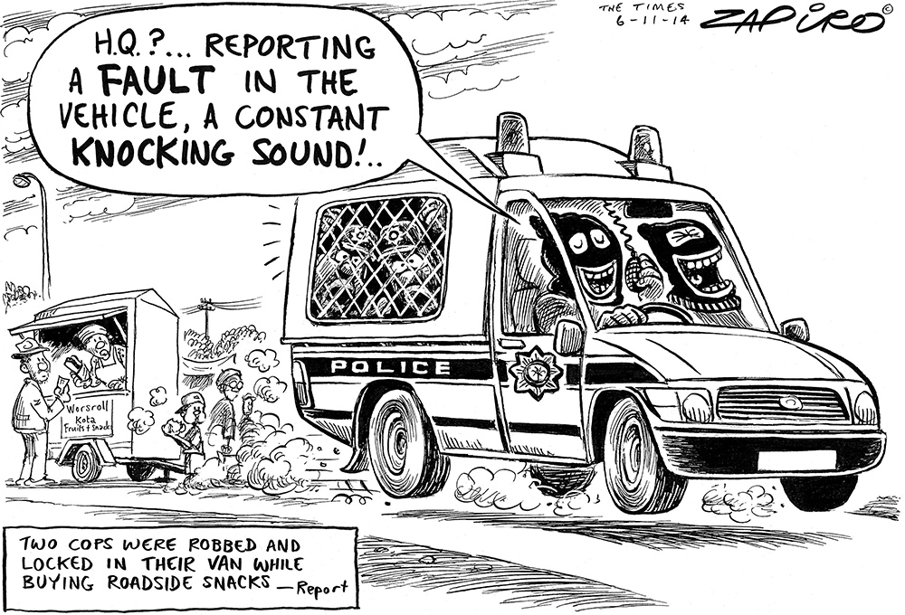 Zapiro: Police caught up in daylight robbery