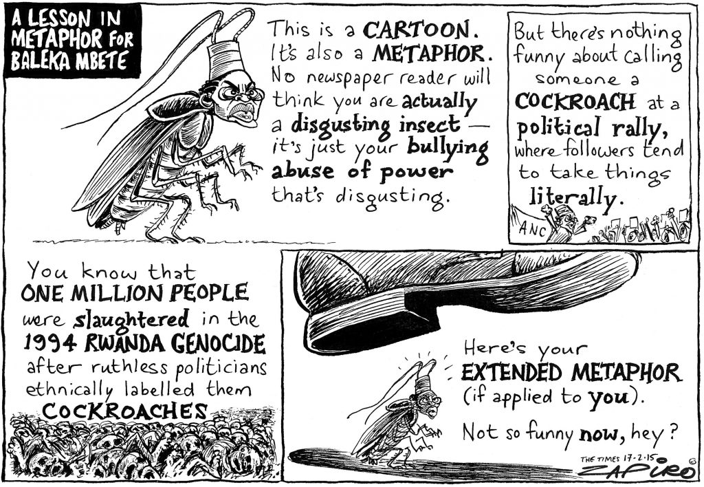 Zapiro: Baleka Mbete’s metaphorical cockroach