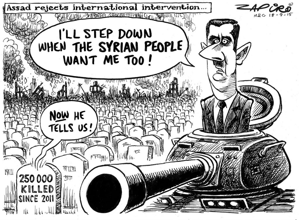 Zapiro: Too late to step down, Assad