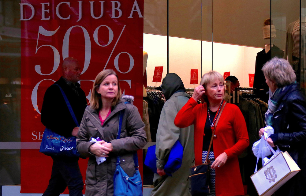 Well intended: Shoppers outside a retail store in Wellington