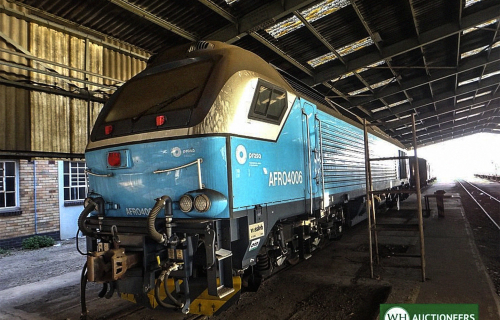 Off the rails: One of the 13 locomotives supplied by Swifambo which are gathering dust at one of WH Auctioneers warehouses are up for auction.