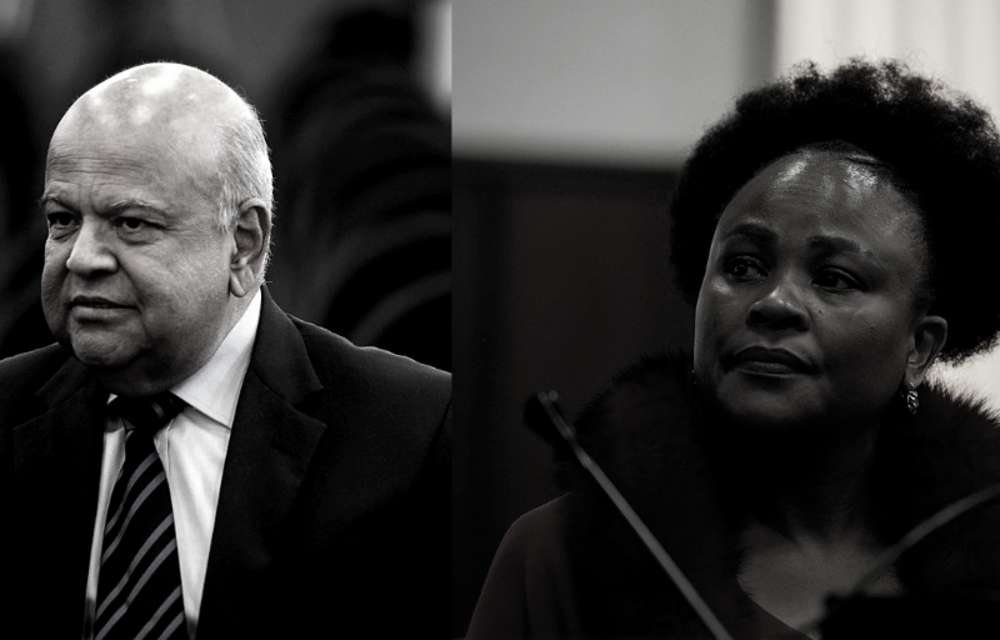 Public Enterprises Minister Pravin Gordhan and Public Protector Busisiwe Mkhwebane.