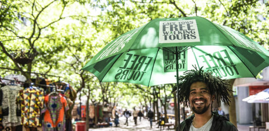 October 29 2019 Slice Of Life Prins Standing In St Georges Mall In The Cape Town Cbd Waiting To Offer Free Tours Of The City. Photo By David Harrison