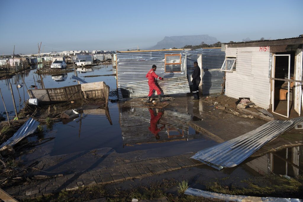 July 18 2020 Part Of Dunoon Settlement Outside Of Cape Town Experienced Heavy Flooding After A Massive Winter Storm Last Week, Forcing Many Resdients To Have To Abandon Their Homes To The Water. Photo By David Harrison