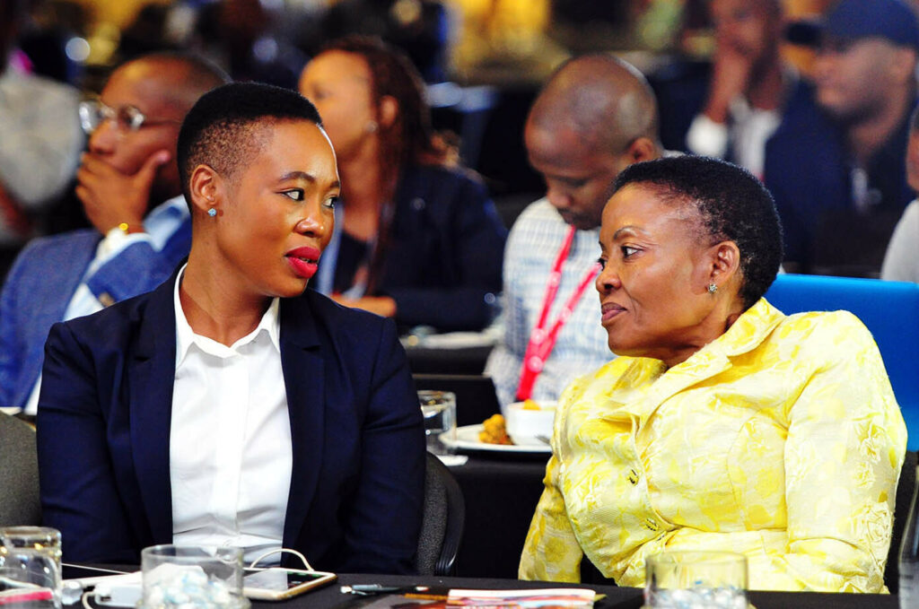 Communications Minister Stella Ndabeni Abrahams And Her Deputy M