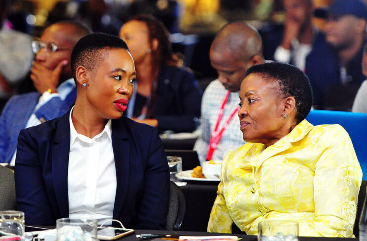 Communications Minister Stella Ndabeni Abrahams And Her Deputy M