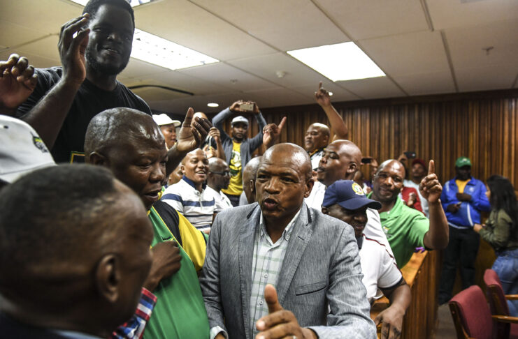 Supra Mahumapelo Addressing His Supporters.