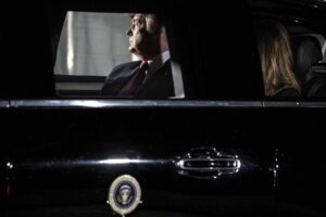 President Trump Departs The White En Route To Deliver The State Of The Union Address At The U.s. Capitol