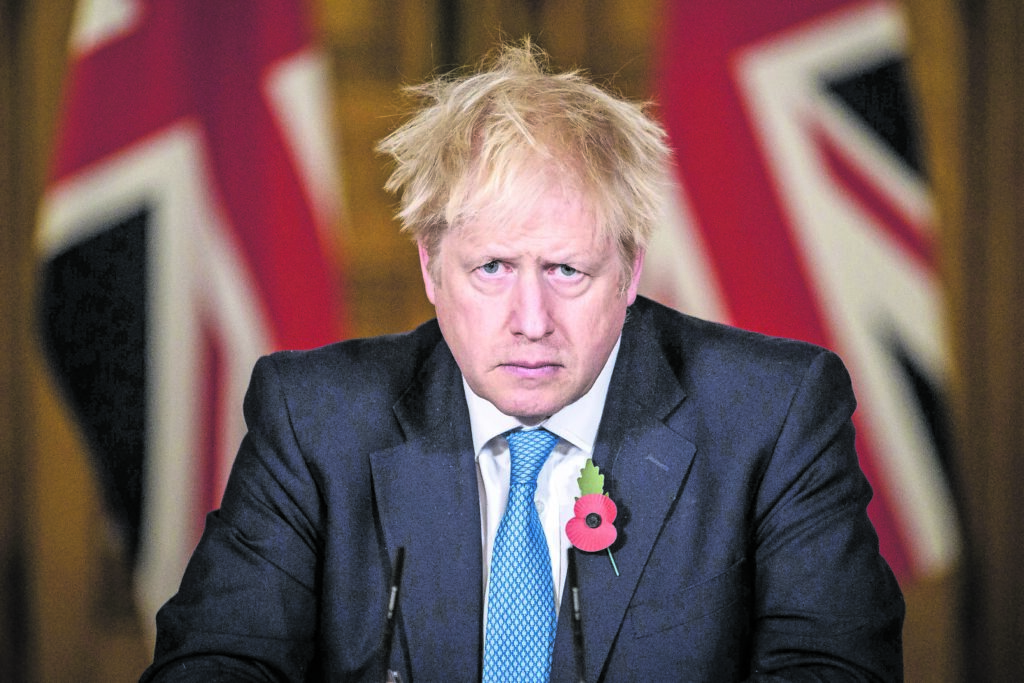 Boris Johnson Holds First Press Conference Of Second Coronavirus Lockdown