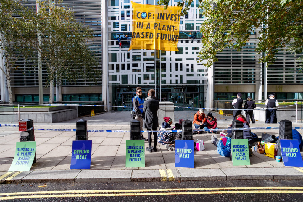 Animal Rebellion Protestors Scale Defra Building In London