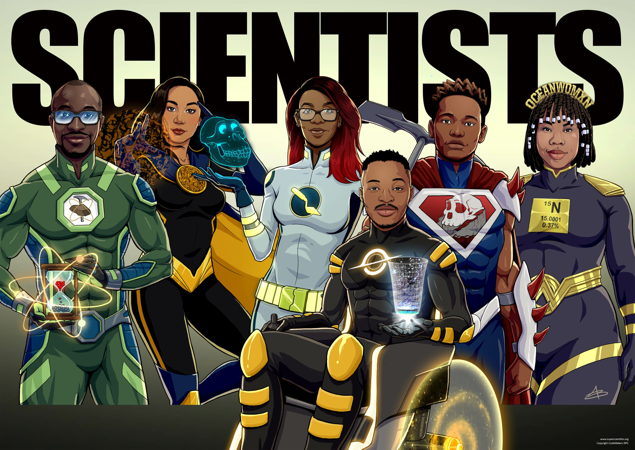 Meet South Africa's Superhero scientists Cosmic Dawn, Bones and