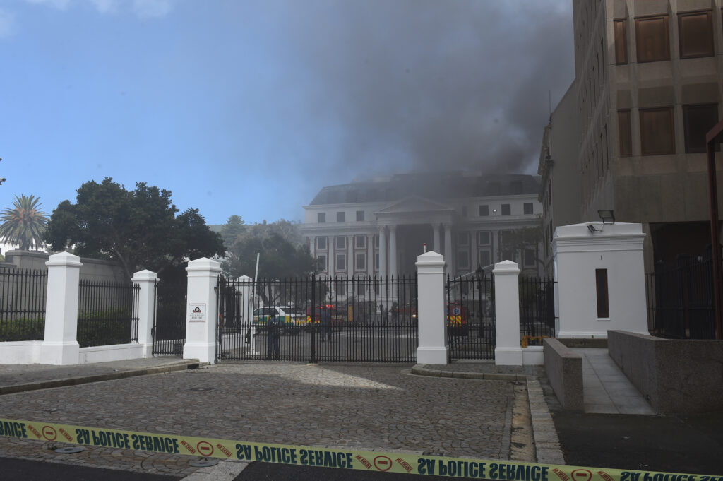 Fire Broke Out Parliament Building In Cape Town, South Africa