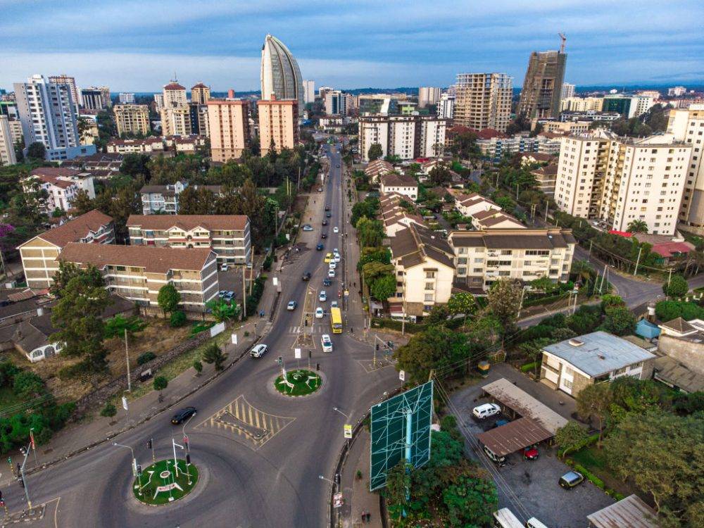 Aerial View Of Nairobi Downtown. Nairobi. Kenya. Africa