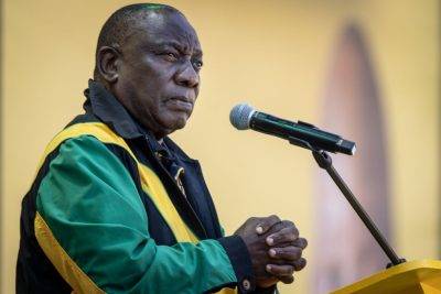 President Cyril Ramaphosa of the African National Congress (ANC) addresses rally