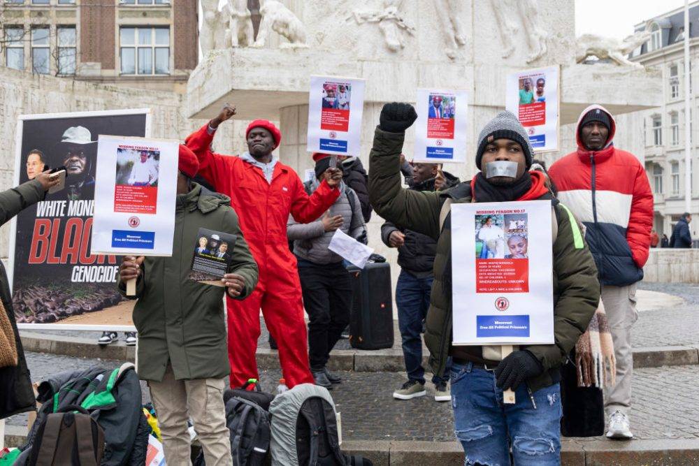 Protest Against Uganda's President Museveni In Amsterdam