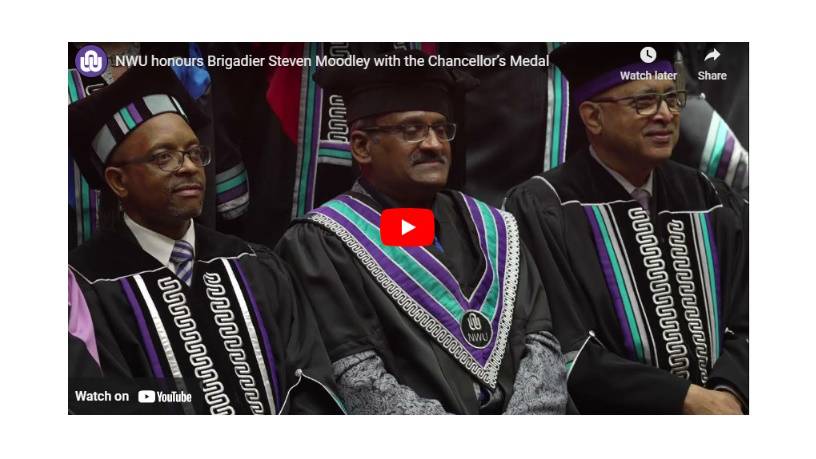 NWU honours Brigadier Steven Moodley with the Chancellor’s Medal