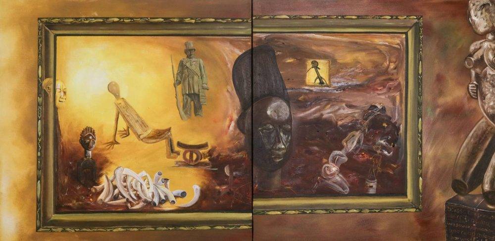 Phokanyokong,acrossthepanoramaoftrauma,theysowexpansion…andreapadeadlyharvest(afterl.r)2024oilsoncanvas200cmx100cmjpg