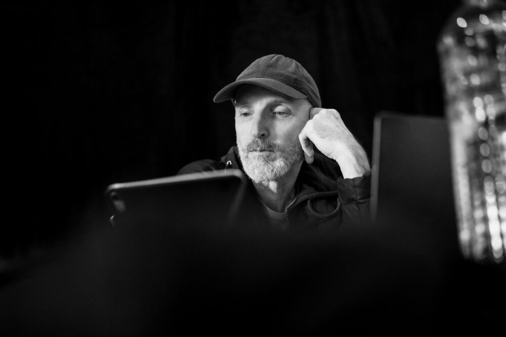 Charl Johanlingenfelder,behindthescenesduringrehearsalsfor Moffie –photobydanielrutlandmanners