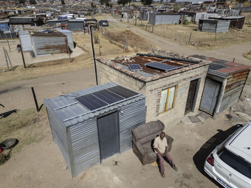 A Solar Panel On A Rooftop In Nomzamo Village In Ermelo, Mpumalanga.