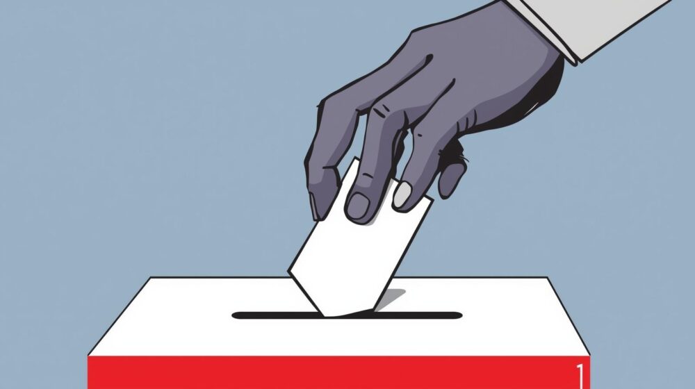Make A Graphic Of Someone Putting A Vote In A Ballot Box