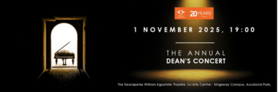UJ Arts & Culture presents the annual Dean’s Concert in celebration of 20 years of the University of Johannesburg 