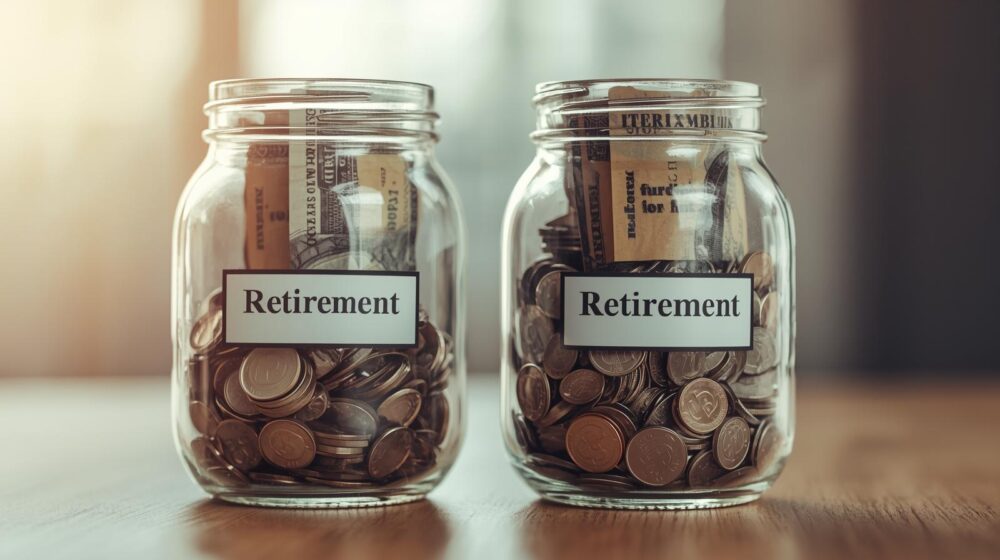 Two Savings Jars For Retirement