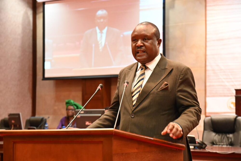 Pan African Parliament President, His Excellency, Chief Fortune Charumbira Welcomes Civil Society At The Pan African Parliament Precinct.