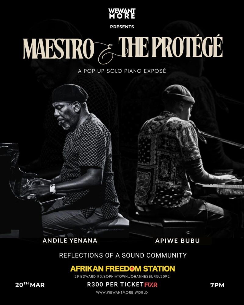 Gig Guide: Apiwe Bubu joins his mentor Andile Yenana live at Afrikan Freedom Station, K.O Marks 20 Years with 20 Summers and Viwo Kulati tours Gauteng